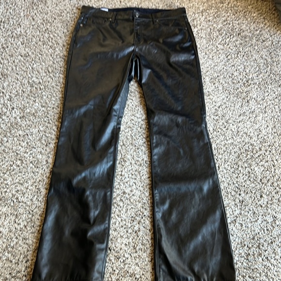 Gap Mid Rise Fitted Baby Boot Faux-Leather Pants Size 33/16T NWOT - Picture 8 of 14